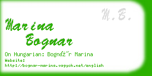 marina bognar business card